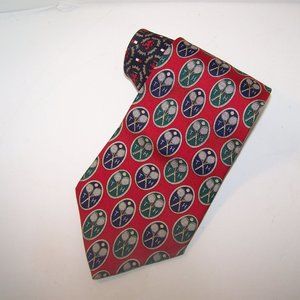 Tommy Hilfiger Neck Tie Logo Racket Italian Silk